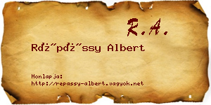 Répássy Albert névjegykártya